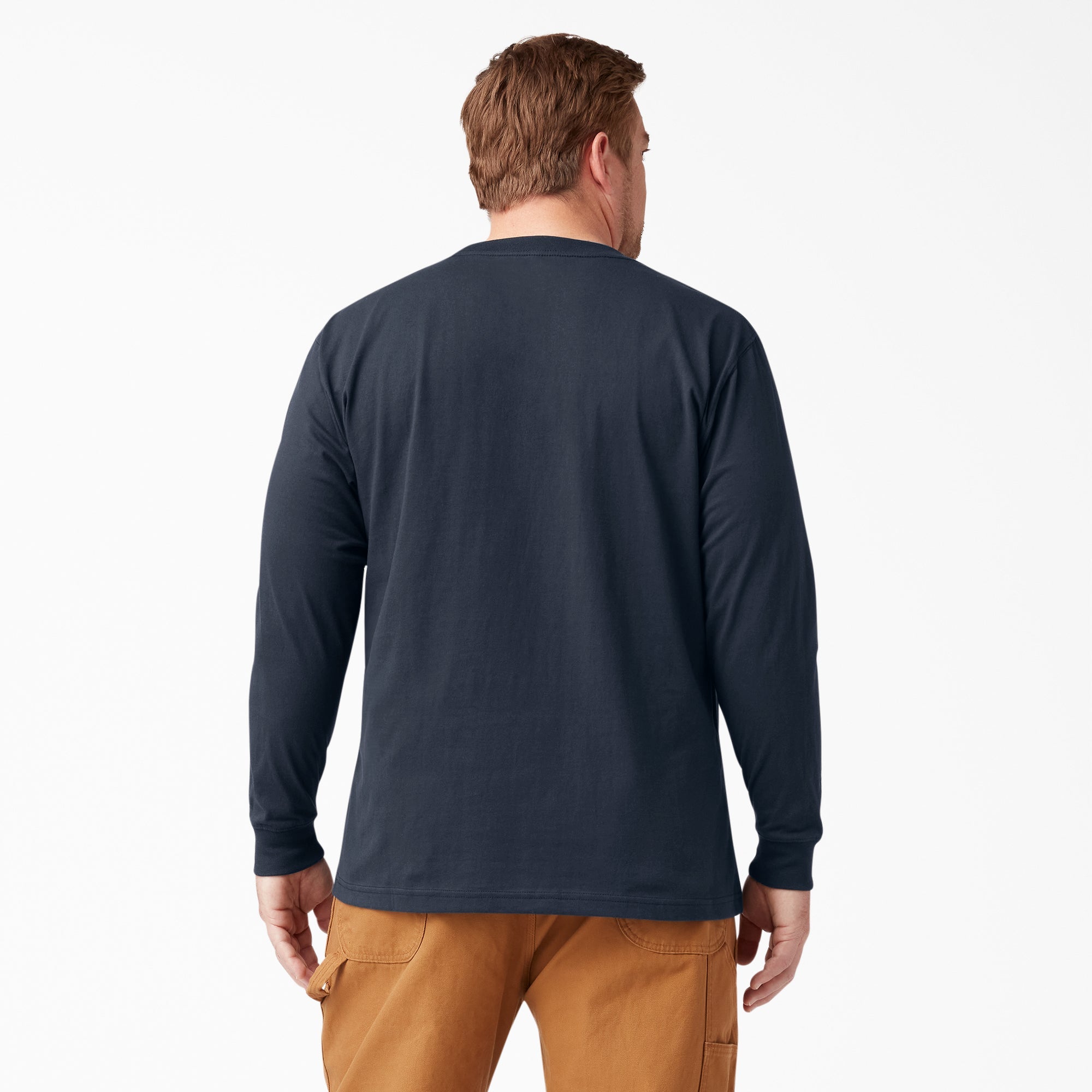 Dickies Men's Heavyweight Long Sleeve Crew Neck T-Shirt - Durable Workwear for Construction, Landscaping & Outdoor Activities