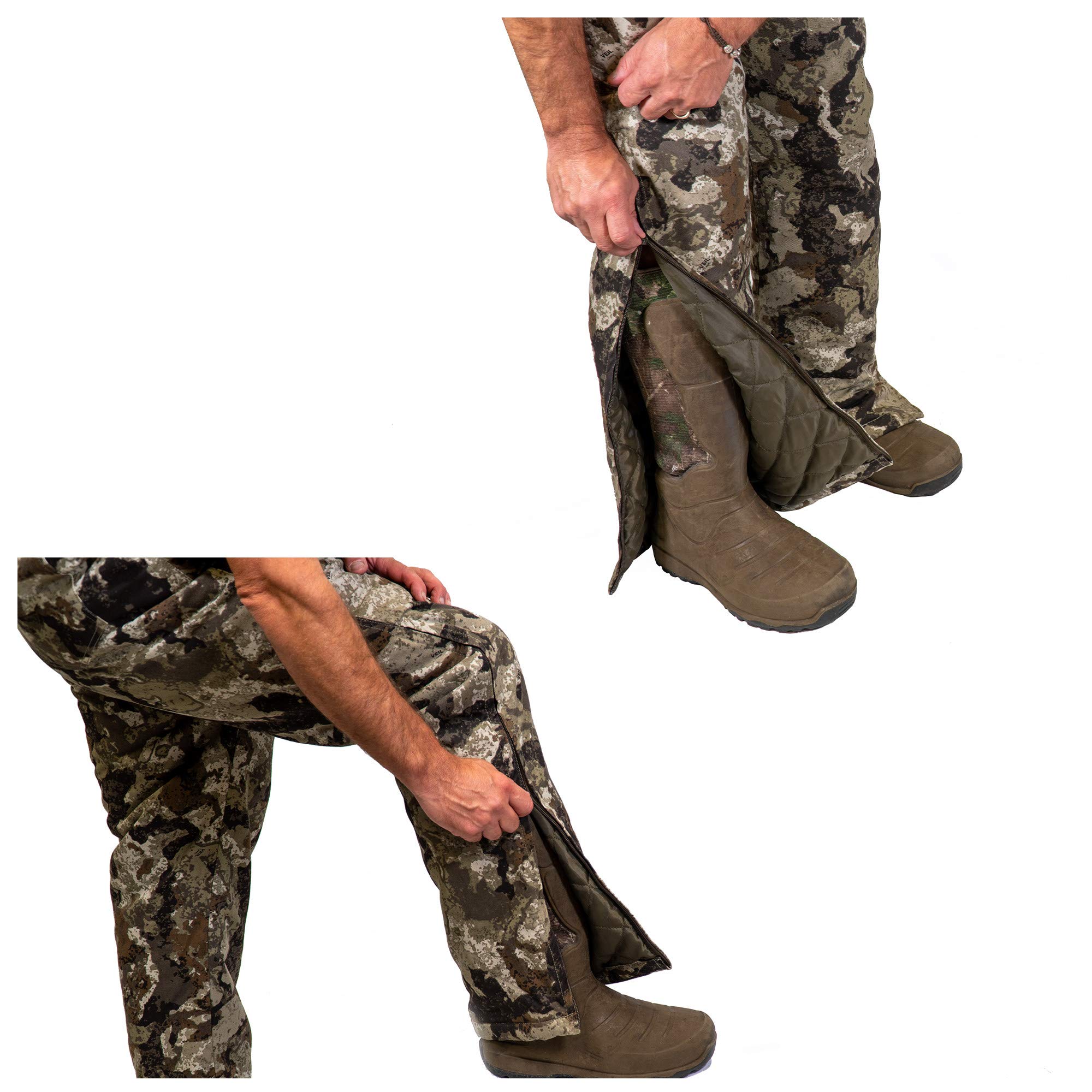 Men's Insulated Camo Hunting Bib Overalls - Ultra-Quiet Adjustable Waterproof Coveralls for Cold Weather - Perfect for Deer Hunting, Ice Fishing & Outdoor Winter Activities