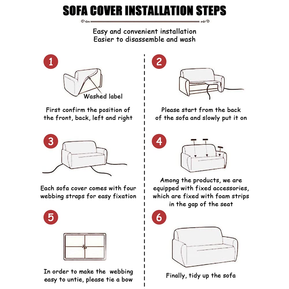 Shukii Printed Stretch Sofa Slipcover - Non-Skid Foam Backing with 1 Pillowcase (Flower Series 2, 1-Seater 30-52 inch) - Perfect for Living Room, Apartment & Home Decor Protection