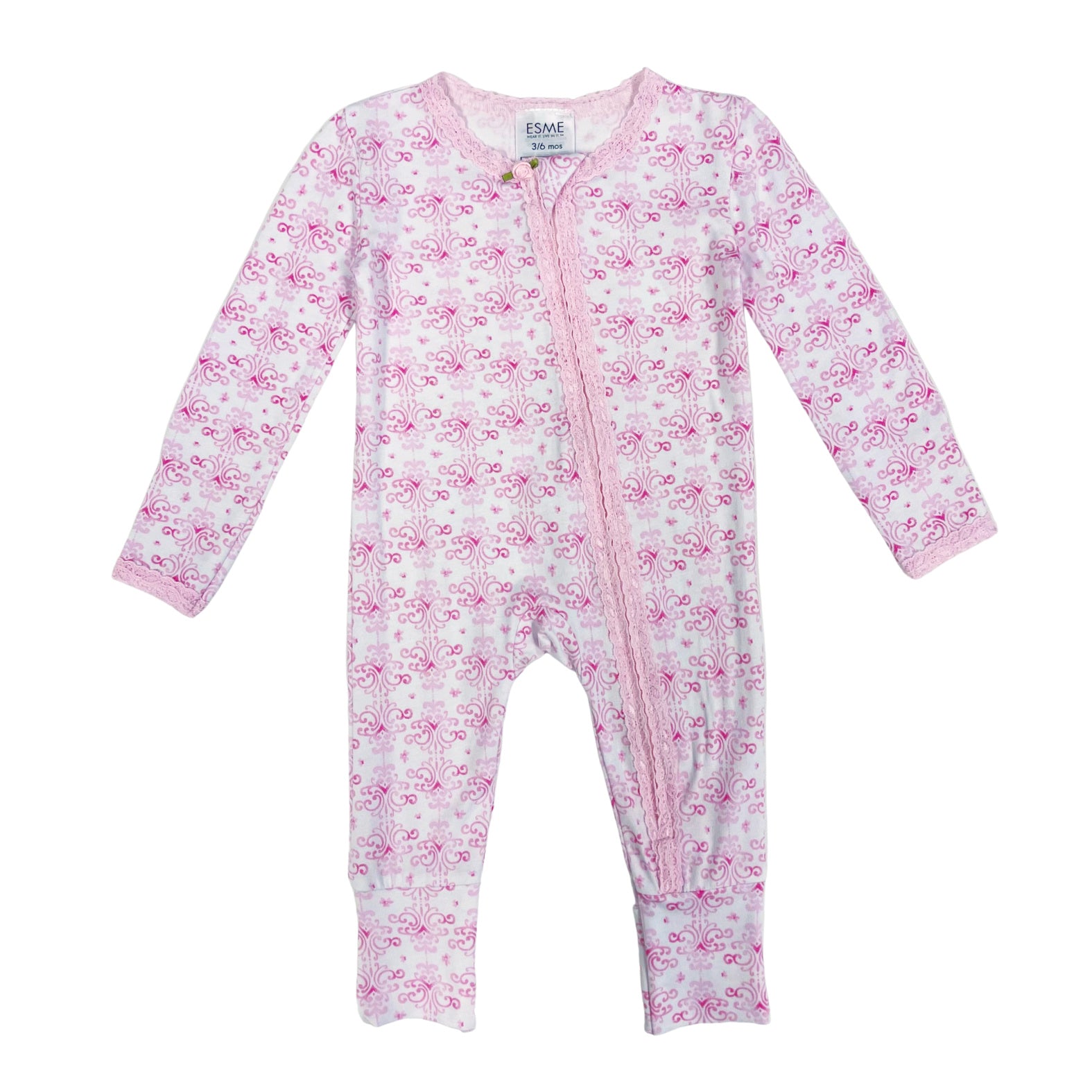 Stylish Lace Zip-Up Footie Pajamas for Women - Soft & Comfortable Sleepwear for Cozy Nights at Home