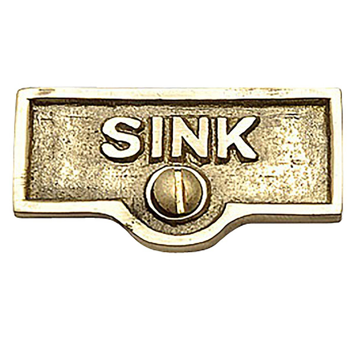 Elegant Lacquered Brass SINK Switch Plate Tags - Personalized Name Signs & Labels with Mounting Screws | Perfect for Kitchen, Bathroom & Laundry Room Organization
