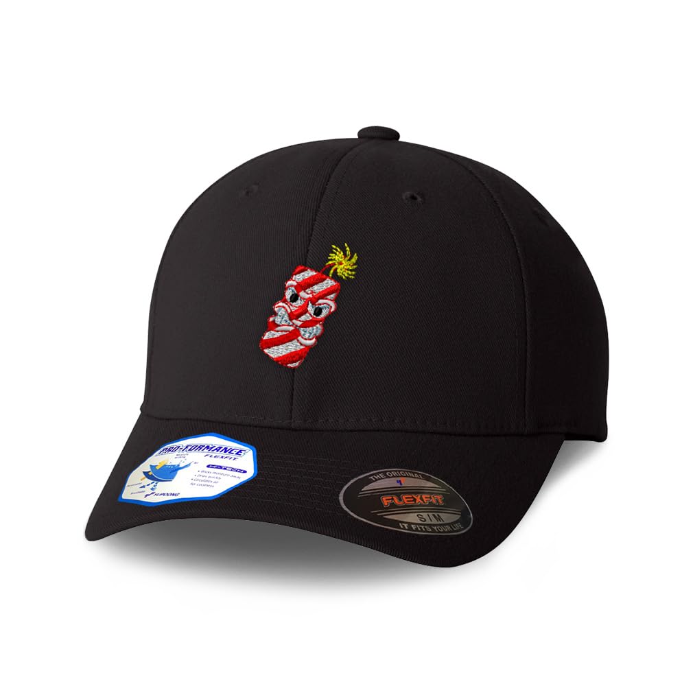 Custom Flexfit Baseball Caps for Men & Women - Patriotic Fireworks & Firecracker Design - Adjustable Polyester Dad Hat for 4th of July, Independence Day Celebrations, Outdoor Sports & Casual Wear