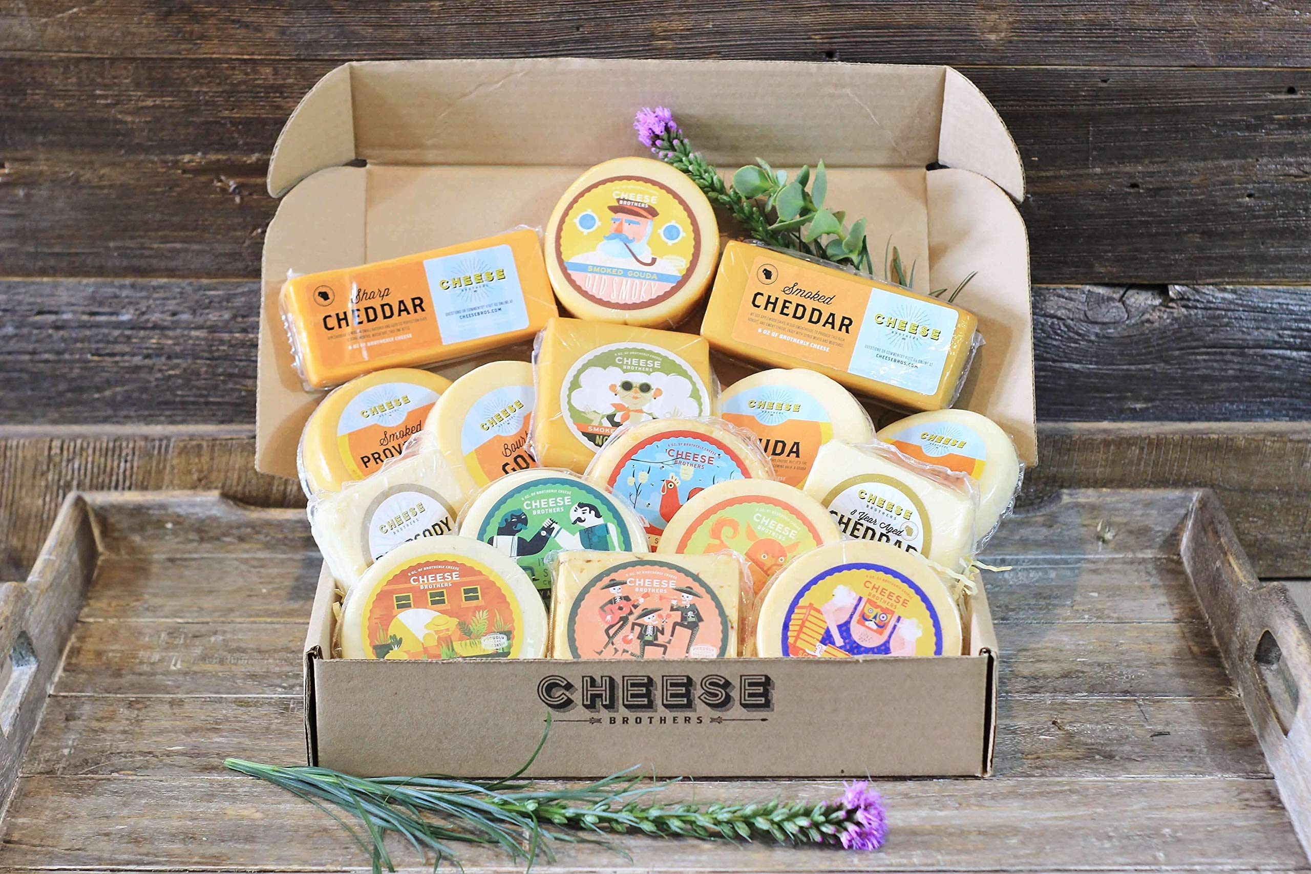 Cheese Bros. Ultimate Assortment Gift Box - Premium Wisconsin Cheeses Including Aged Cheddar, Gruyere, Spicy Gouda & More | Perfect Gourmet Gift for Holidays, Corporate Events & Cheese Lovers | Best for Charcuterie Boards, Wine Pairings & Cheese Platters