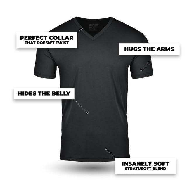 Premium Men's V-Neck T-Shirt Pack - Soft, Pre-Shrunk Cotton Blend Tees for Everyday Comfort | Casual Wear, Layering & Gym Essentials