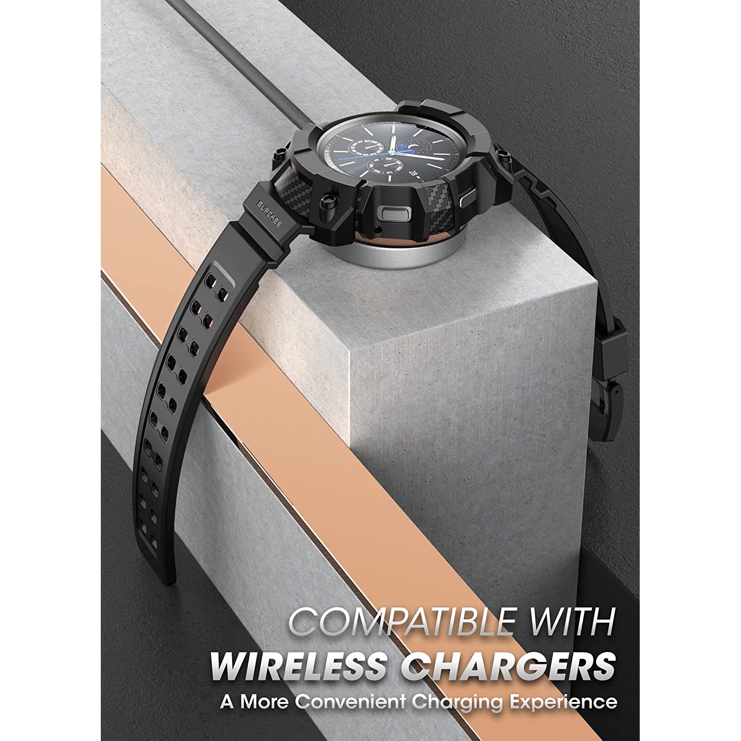 Samsung Galaxy Watch 4 46mm Case with Unicorn Beetle Pro Band - Rugged Protective Cover for Men & Women - Perfect for Outdoor Sports, Gym Workouts & Daily Wear (Black)