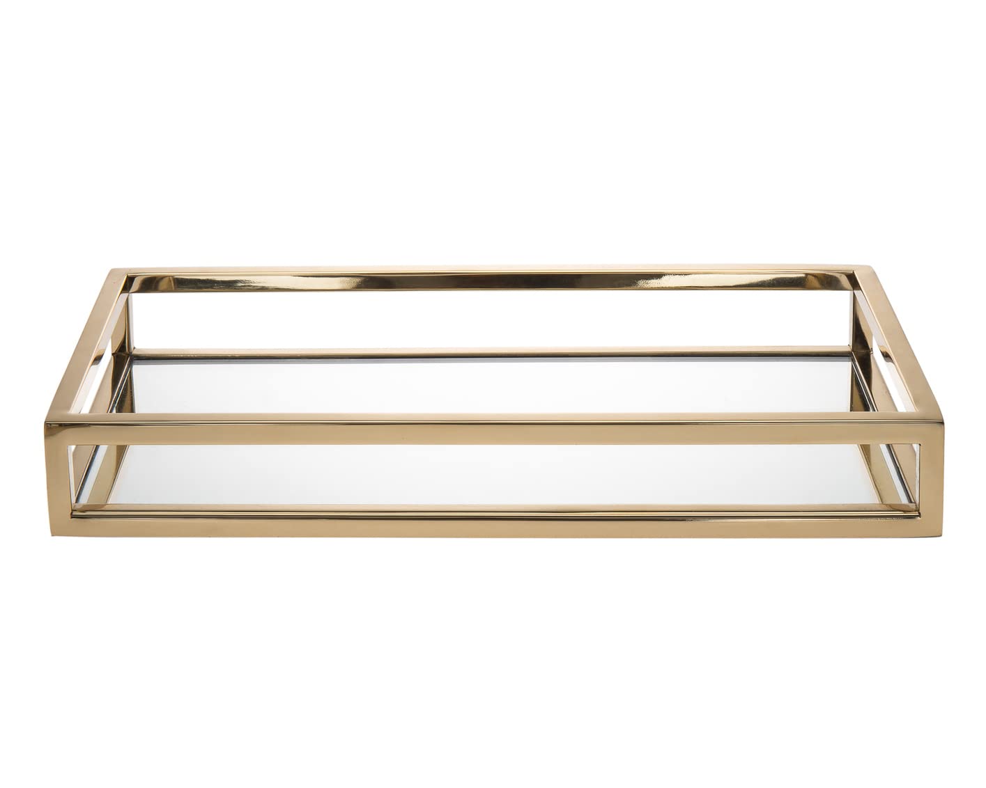 Godinger Decorative Tray - Gold Vanity Tray for Perfume & Jewelry, 7x14 Inch Rectangle Home Decor Tray (Aspen Collection) - Perfect for Bathroom Counter, Dresser Top & Nightstand Organization