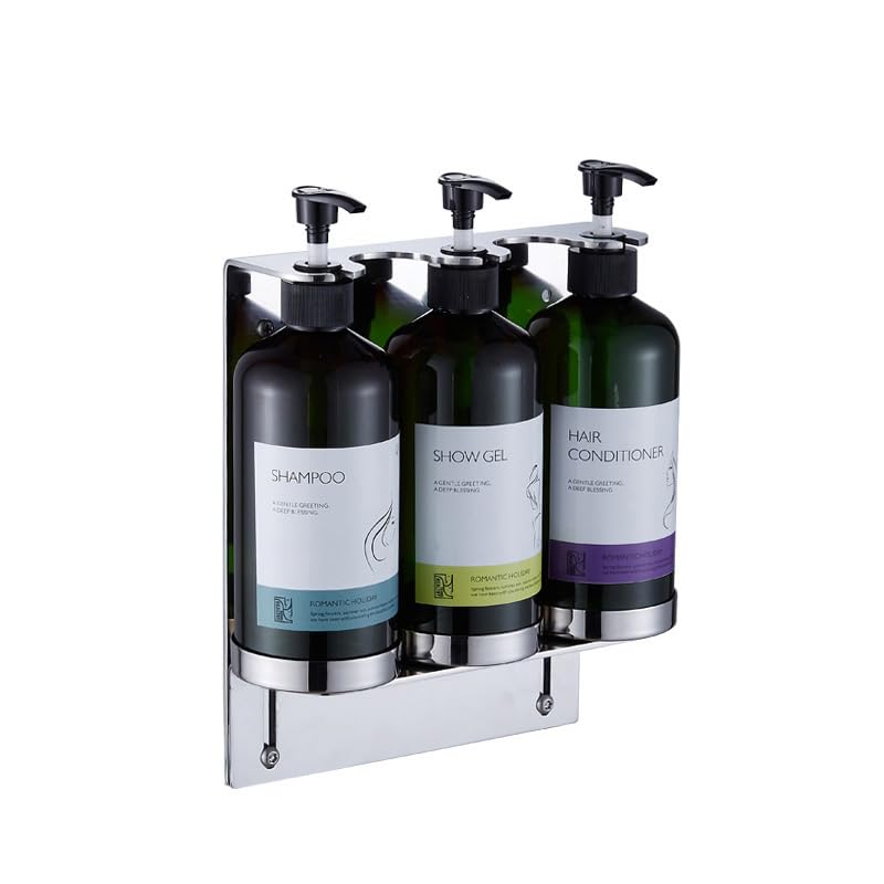 3-in-1 Wall Mounted Soap Dispenser - 500ml Large Capacity Press Type Shower Dispenser for Shampoo, Body Wash & Conditioner - Ideal for Hotels, Public Bathrooms & Home Use - Easy Screw Installation for Bathroom, Kitchen & Laundry Room Organization