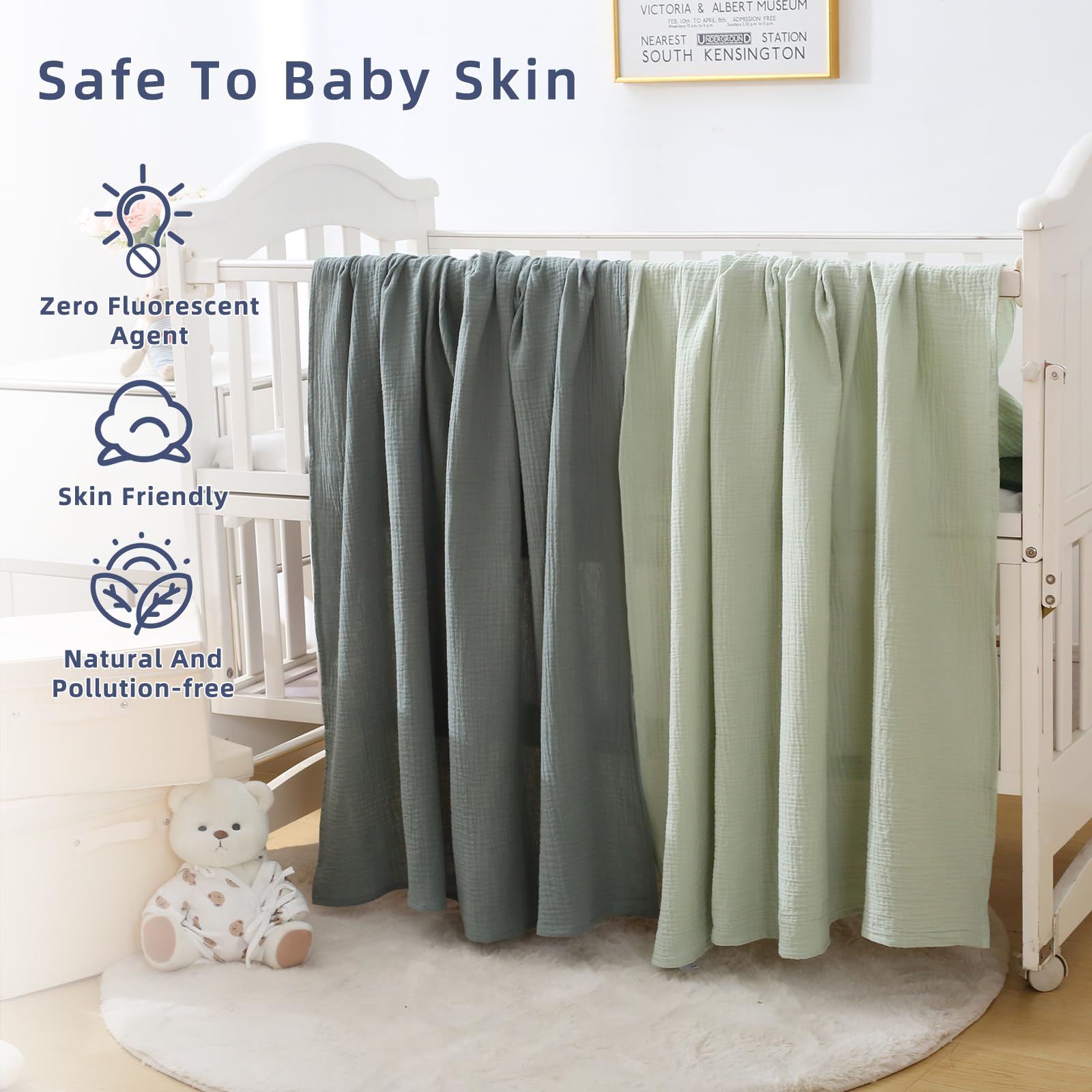 **DaysU Muslin Baby Swaddle Blanket - 2 Pack, 47