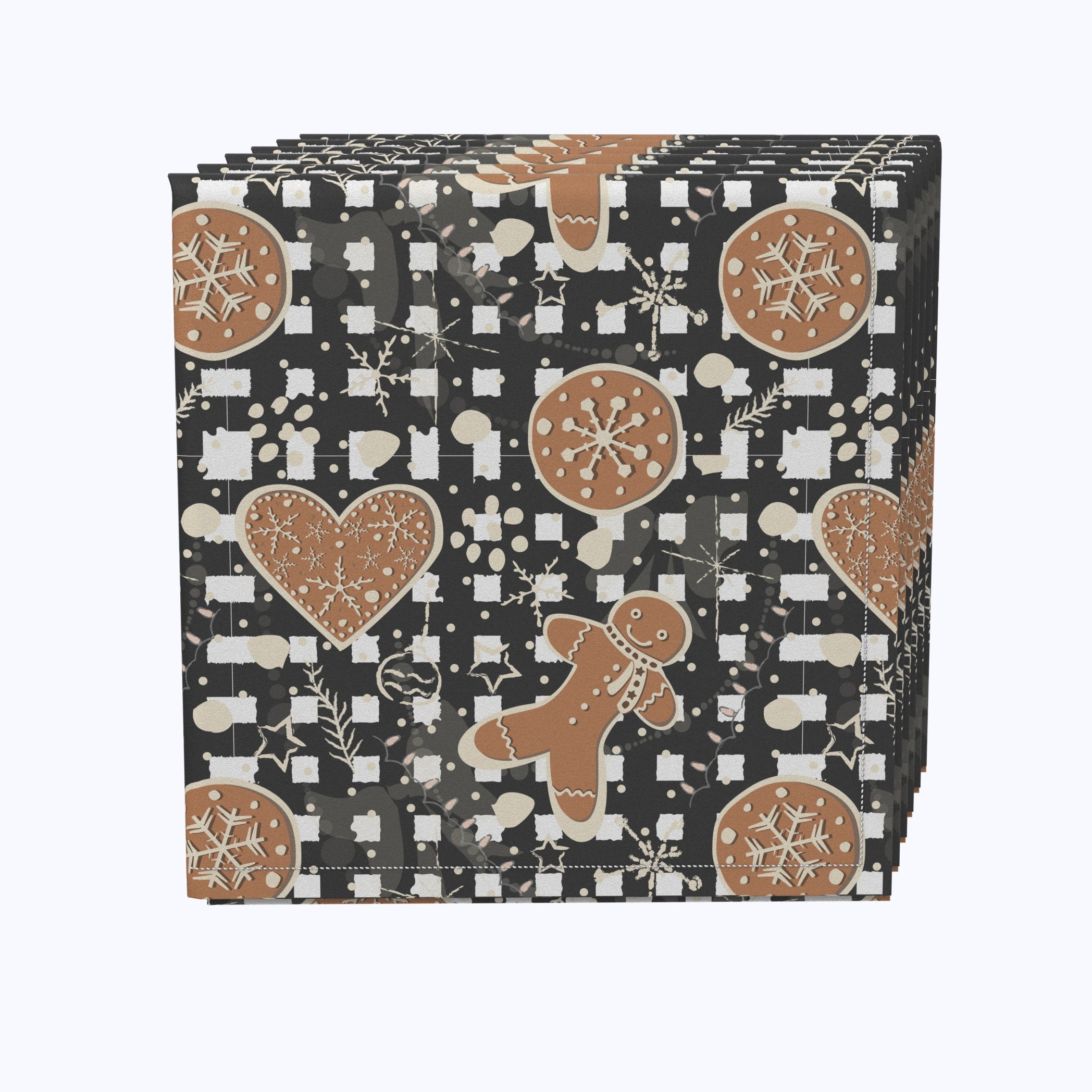 Festive Gingerbread Plaid Napkins - 20 Pack Holiday Christmas Dinner Party Decorations - Perfect for Seasonal Table Settings, Family Gatherings & Winter Celebrations