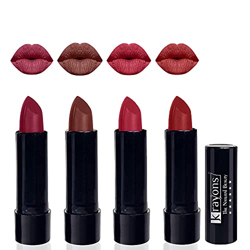 Cute Pop Matte Lipstick Set - 4 Pack Moisturizing Waterproof Lipstick, 3.5g Each | Long Lasting Lip Color for Daily Wear, Date Night & Special Occasions