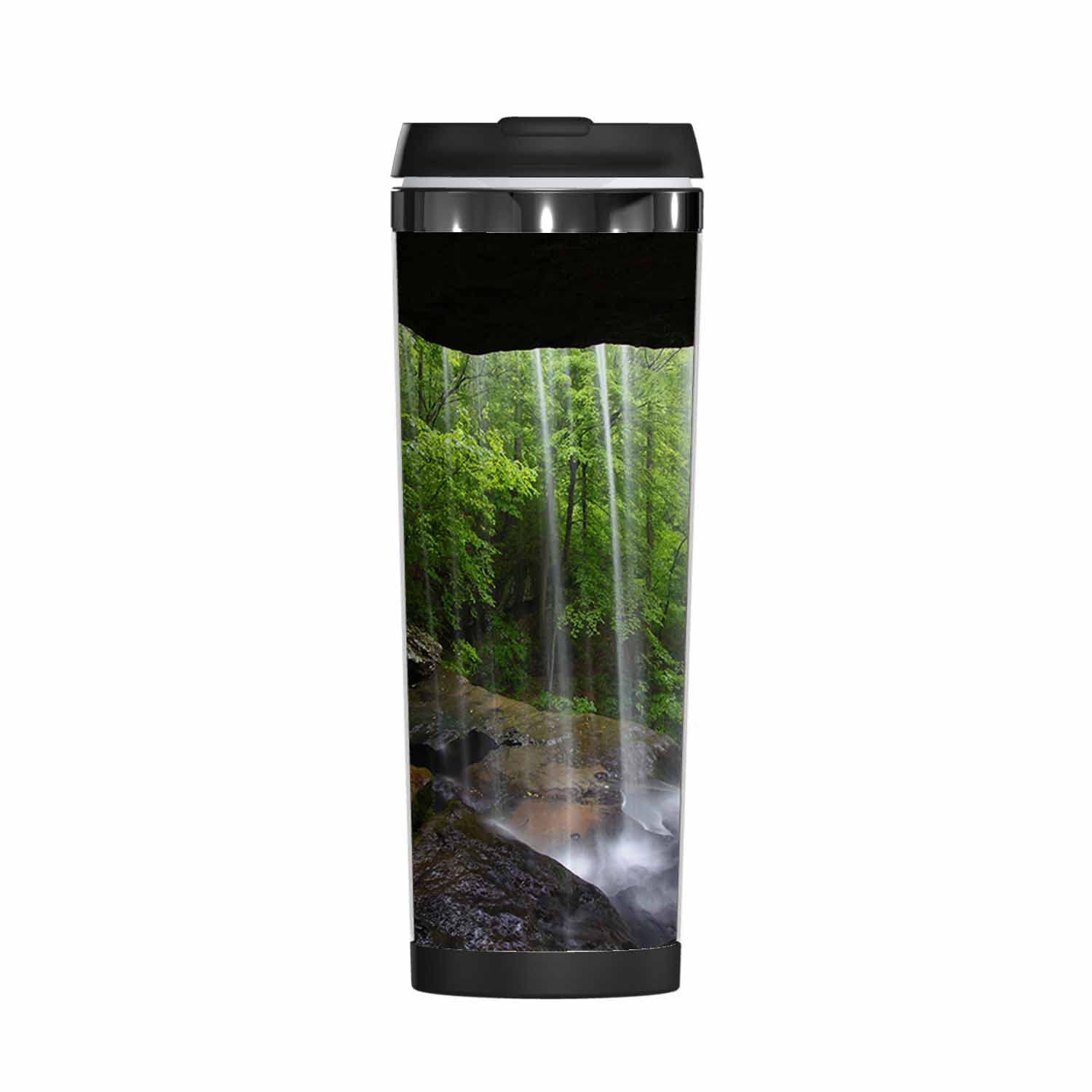 WONDERTIFY Stainless Steel Double Walled Thermal Coffee Mug - Insulated Travel Water Bottle with Natural Cave Design, Perfect for Outdoor Adventures, Camping & Office Use