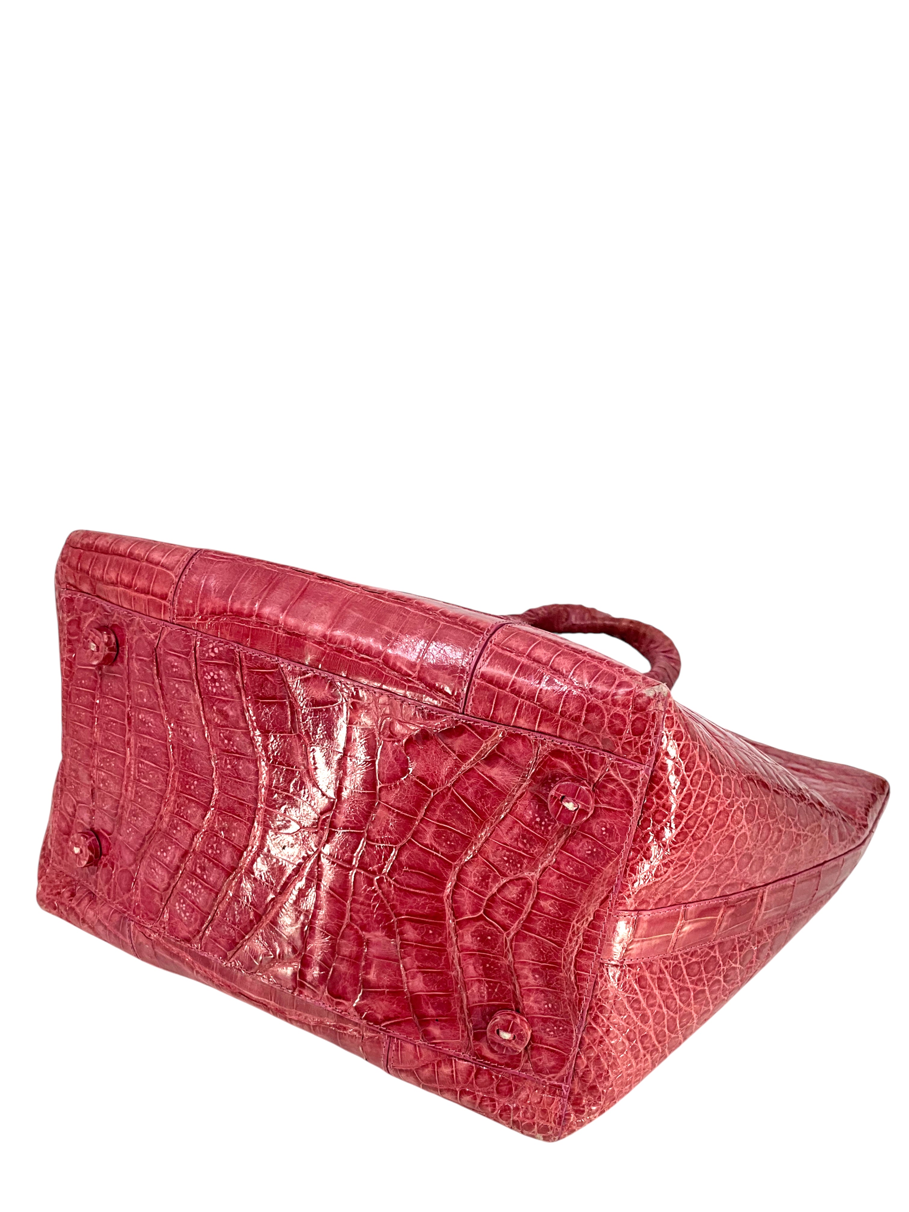 Luxury Nancy Gonzalez Medium Crocodile Leather Tote Bag for Women - Elegant Designer Handbag for Work, Travel & Everyday Use