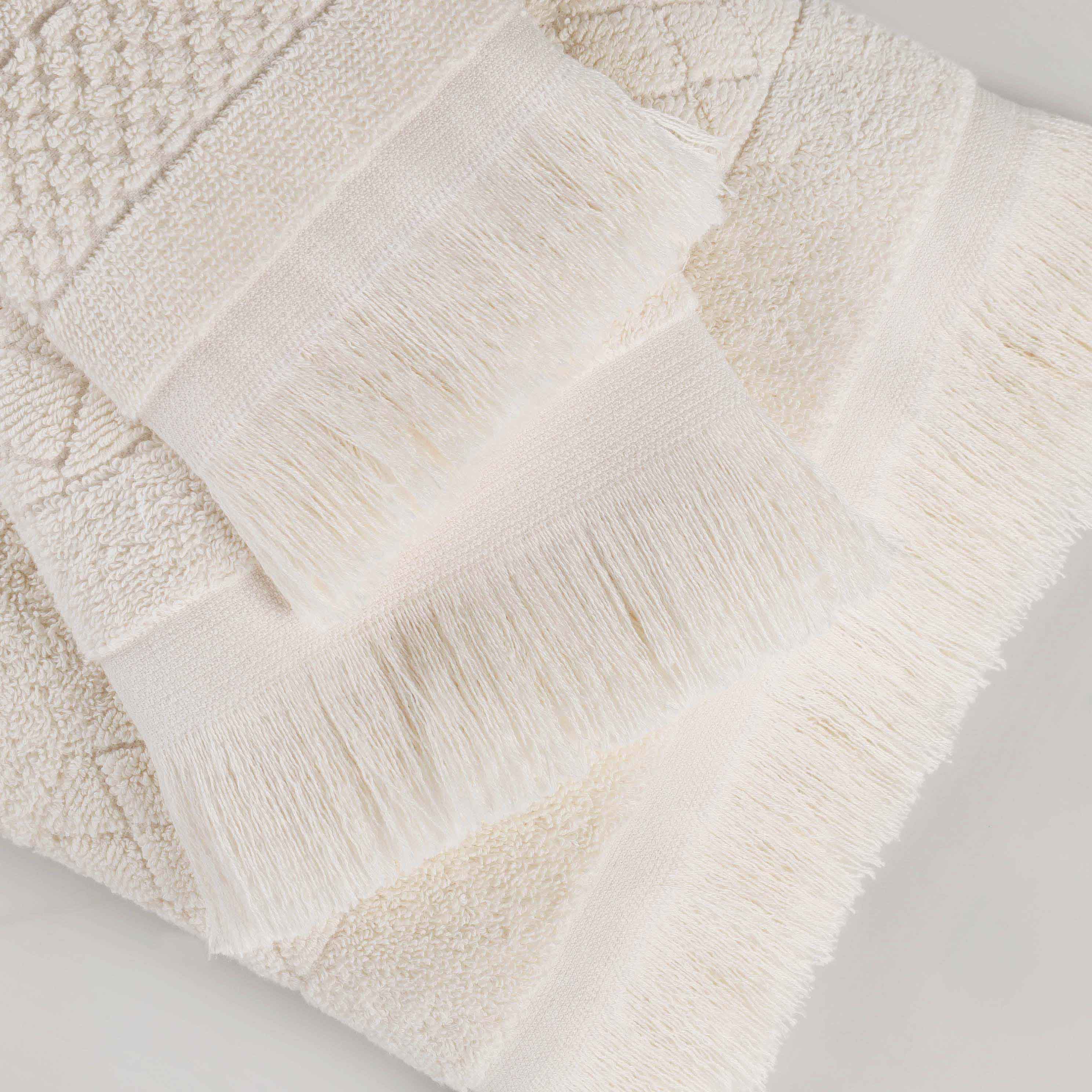 Premium Rolla Cotton Geometric Jacquard Plush Absorbent Bath Towel Set of 2 - Ultra Soft & Quick Dry Bath Sheets for Spa, Hotel & Luxury Home Use