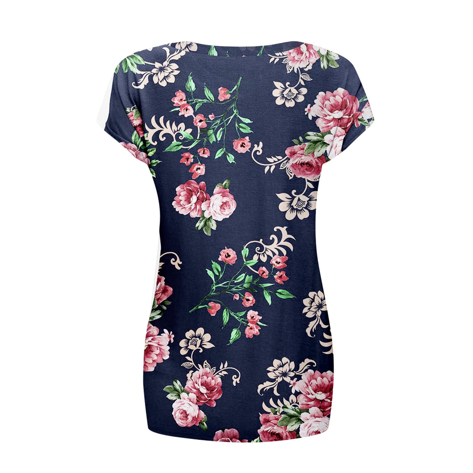 Women's Short Sleeve T-Shirts - Summer Casual Loose Tunic Top with Front Twist Detail, Basic Work Tee & Trendy Blouse for Ladies | Perfect for Office, Travel & Everyday Wear