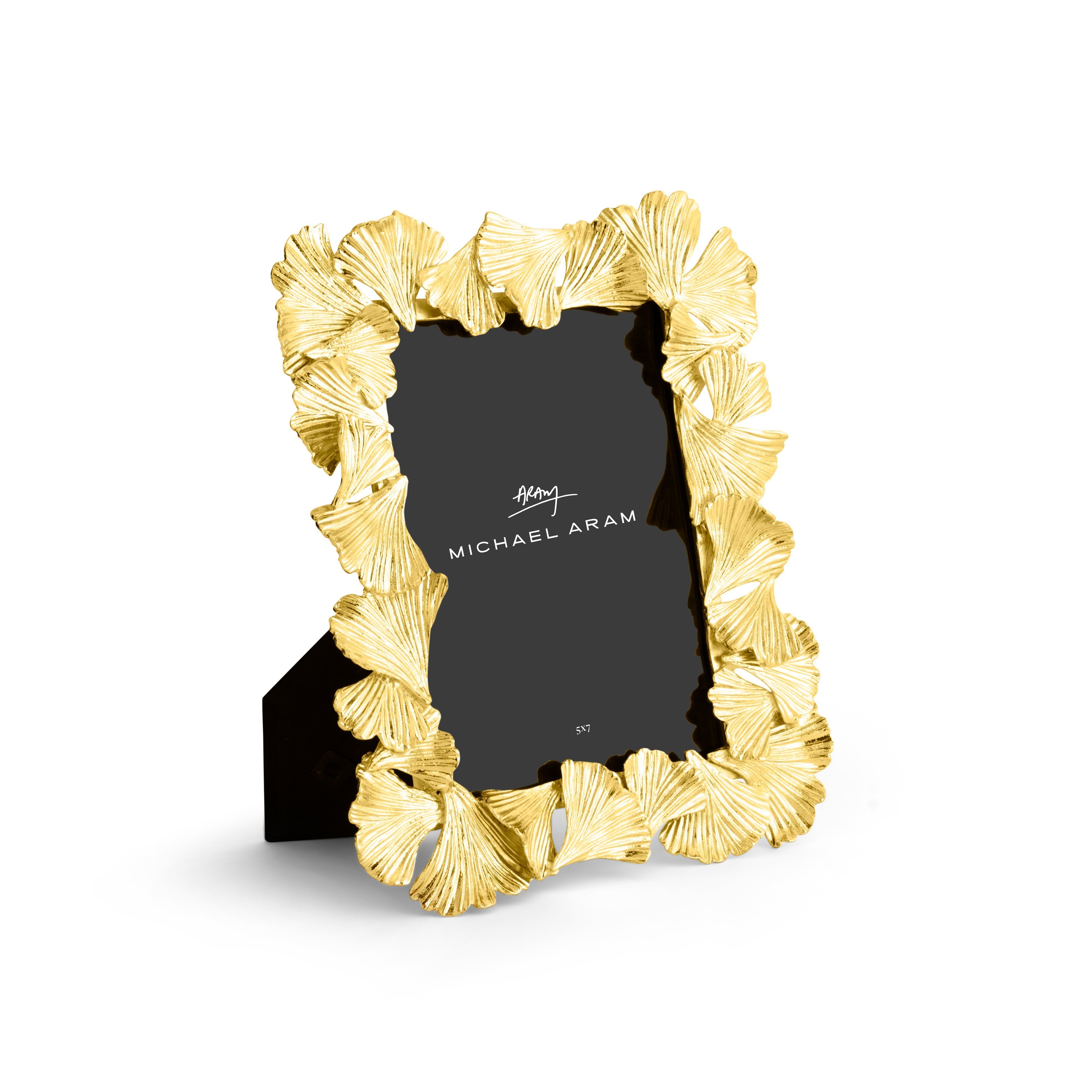 Golden Ginkgo Frame - Elegant Handmade Wooden Photo Display for Home & Office Decor - Perfect for Wall Art, Wedding Photos, and Gift Giving