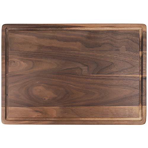 Premium Black Walnut Round Pizza Chopping Board with Handle - Solid Wood Unpainted Cutting Board for Kitchen, Steak Plate & Bread Serving - Perfect for Home, Restaurants & Outdoor BBQ Parties (Color: A)