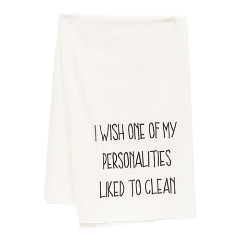 Funny Dish Towel for Kitchen - I Wish One Of My Personalities Liked To Clean - Perfect for Washing Dishes, Drying Hands & Home Decor