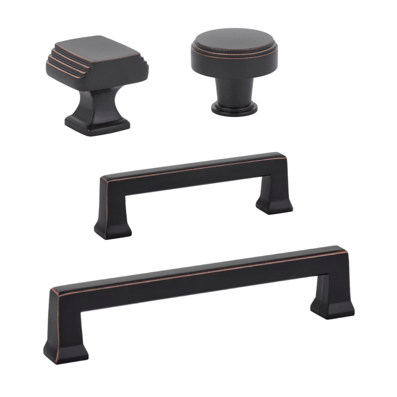 Oil Rubbed Bronze Cabinet Knobs and Drawer Pulls - Vintage Style Hardware for Kitchen & Bathroom Cabinets - Perfect for Home Renovation and Furniture Upgrade