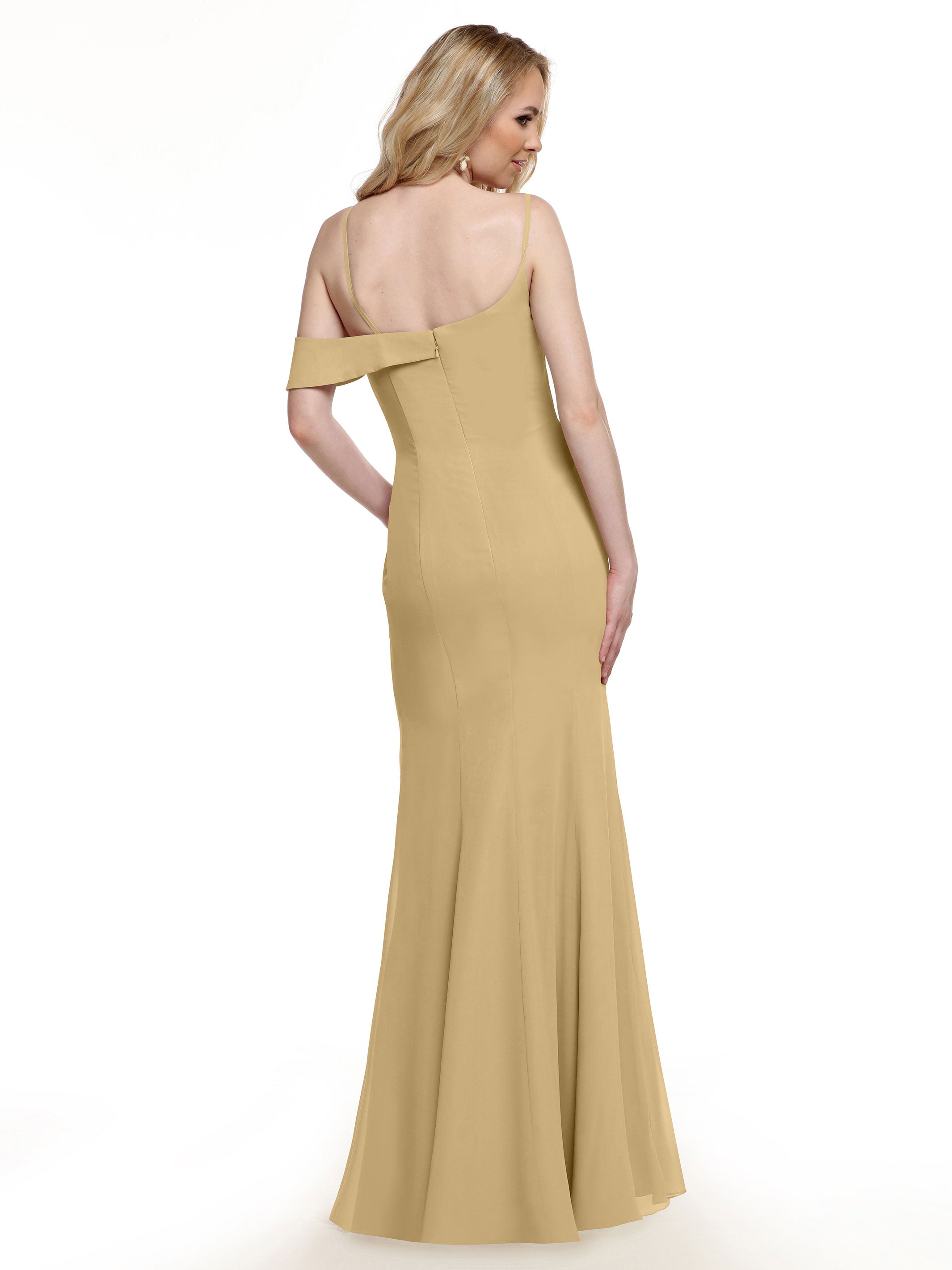 Elegant One Shoulder Fit and Flare Chiffon Bridesmaid Dress - Perfect for Weddings, Prom, and Formal Events