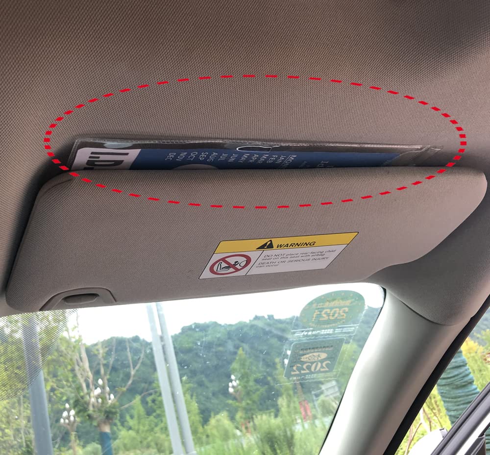 2 PCS Ultra Clear Handicap Placard Holder for Car - Durable Disabled Parking Sign Holder with Large Hook - Perfect for Windshield, Rearview Mirror & Vehicle Organization
