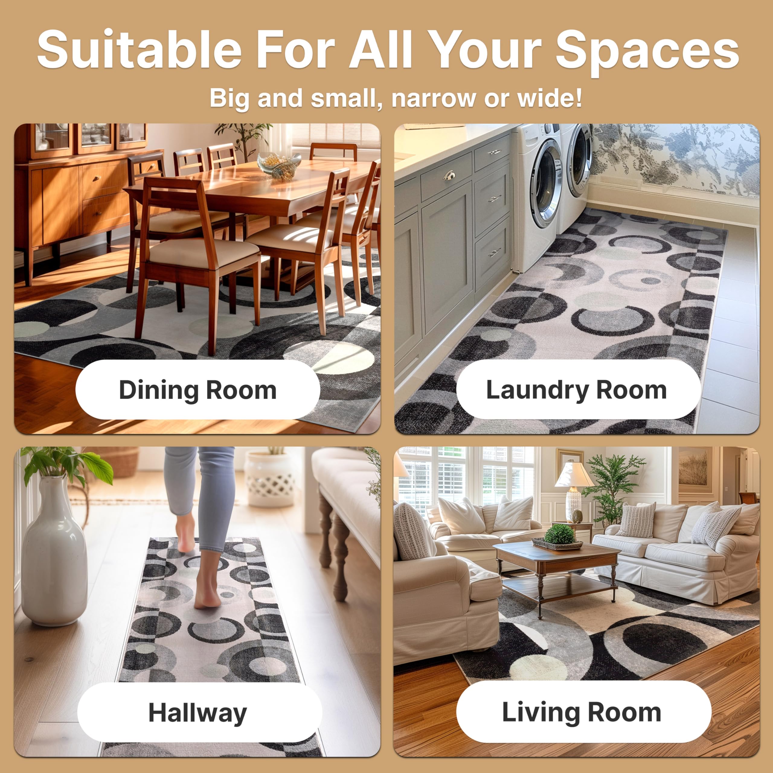 Well Woven Barclay Collection Avi Grey Green 5x7 Area Rug - Soft Modern Non-Slip Rug for Living Room, Bedroom, Dining Room - Perfect for Home Decor, Office, and High-Traffic Areas