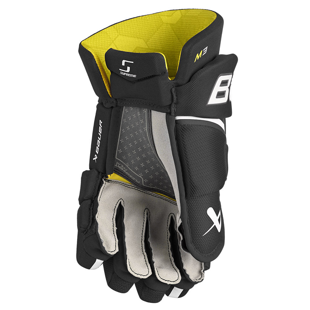 Bauer Supreme M3 Intermediate Ice Hockey Gloves - Protective Hockey Gear for Youth & Adult Players - Perfect for Ice Rink Games & Practice Sessions