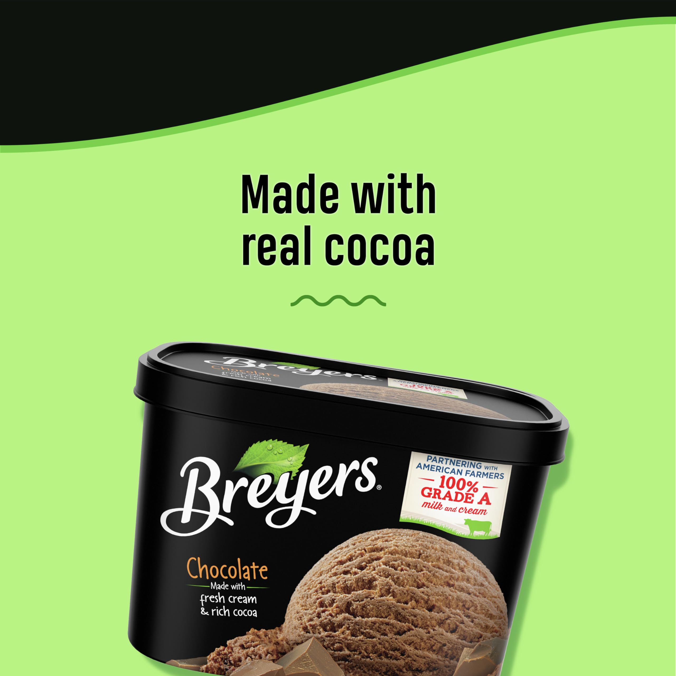Breyers Classics Chocolate Ice Cream - 48 oz Tub, Made with 100% Grade A Milk & Cream | Rich & Creamy Frozen Dessert for Parties, Family Gatherings & Summer Treats