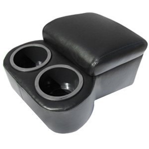 Universal Black Center Console Organizer with Cup Holders - Short Length for Cars, SUVs & Trucks - Perfect for Road Trips, Commuting & Daily Storage Needs
