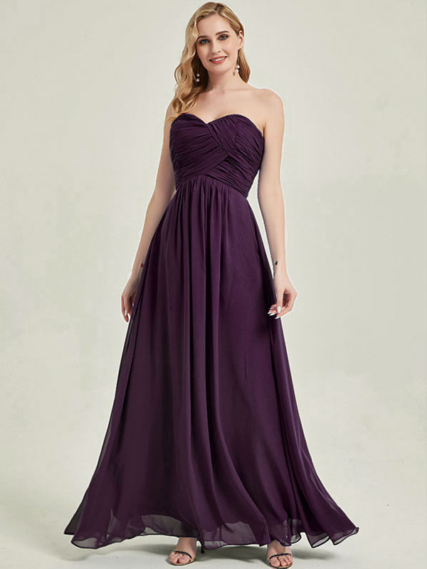 Blush Sweetheart Neckline Strapless Chiffon Maternity Bridesmaid Dress - Perfect for Weddings, Baby Showers & Formal Events