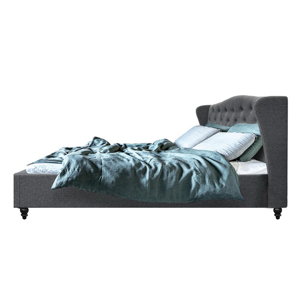 King Premium Altona Bed Grey Euro Top Mattress - Medium Firm with Bamboo Topper | Luna Series | Perfect for Back Pain Relief & Pressure Relief | Ideal for Side, Back & Stomach Sleepers