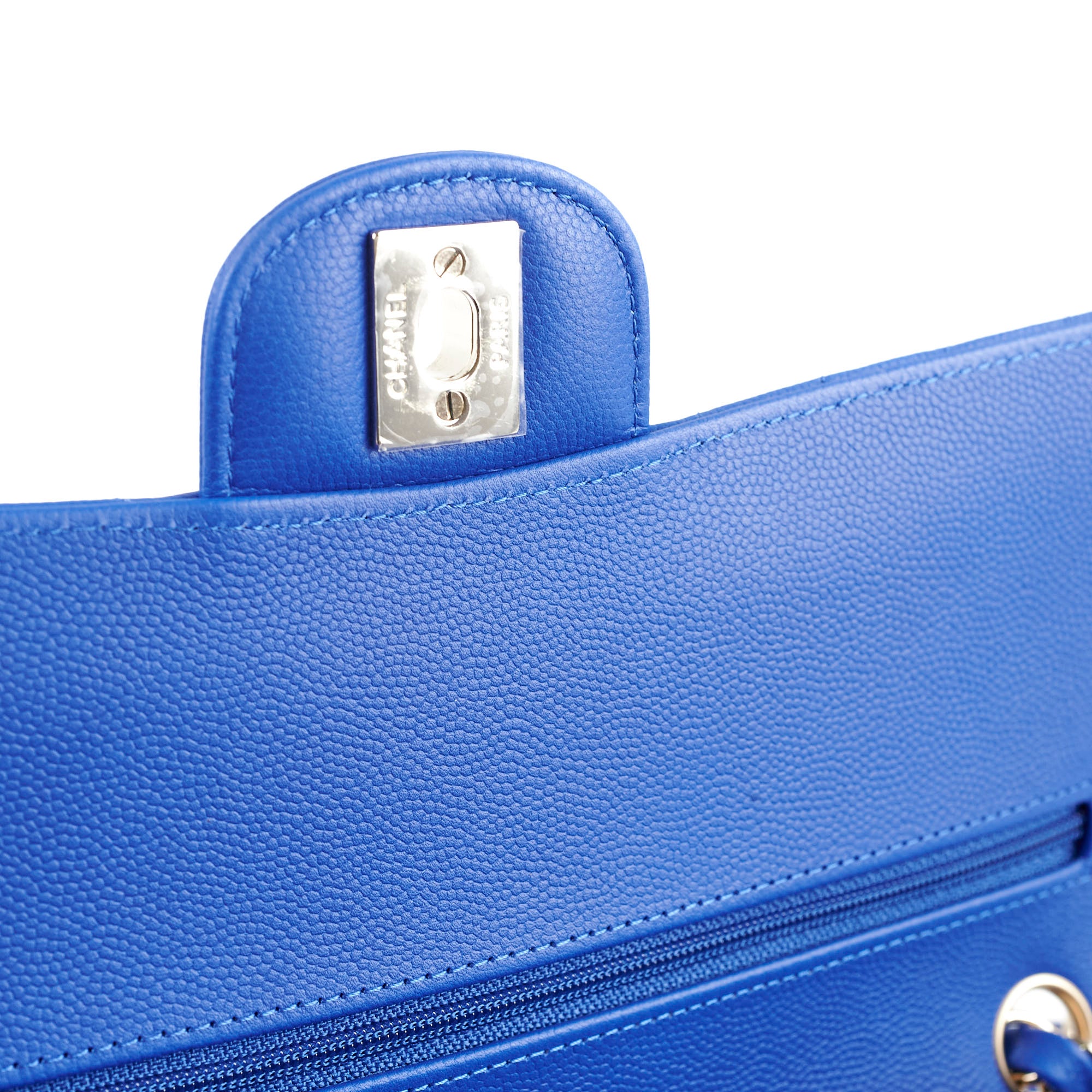 Chanel Medium/Large Caviar Chevron Classic Cobalt Blue Handbag 2021 - Luxury Designer Shoulder Bag for Women, Perfect for Parties, Weddings & Special Occasions