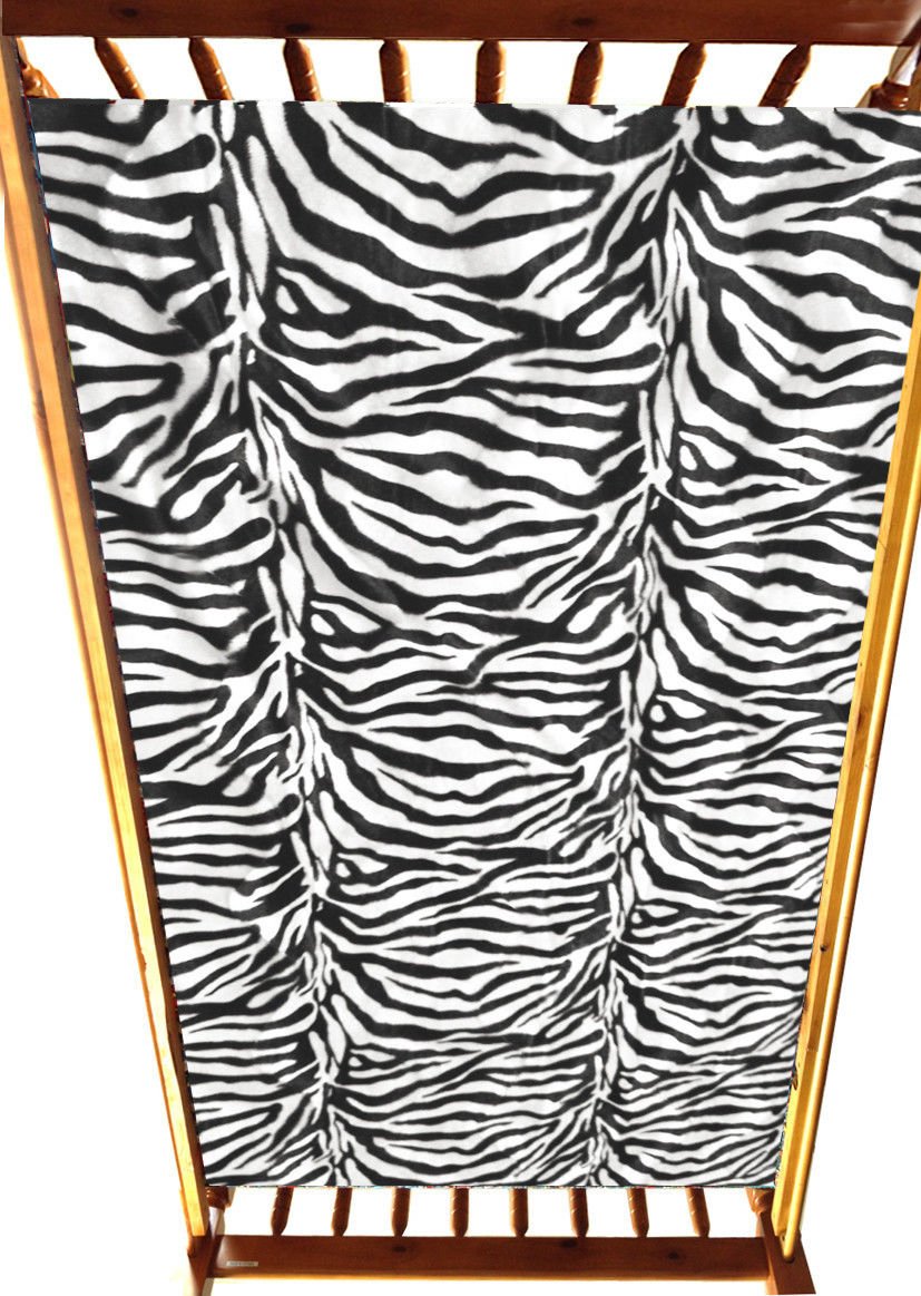 Custom Width Twin Size Bunk Bed Slats with White & Black Zebra Faux Fur Fabric - Includes Free Flashlight & Batteries - Perfect for Kids' Bedrooms, Dorm Rooms & Space-Saving Furniture Solutions