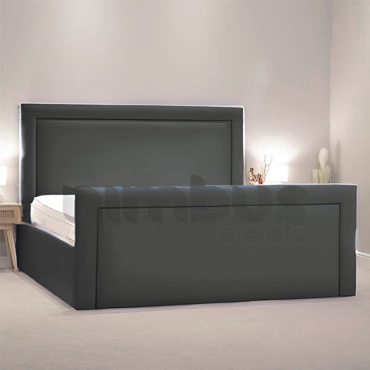 Charlie Bed Frame - Queen Size Wooden Platform Bed with Headboard - Modern & Sturdy Design for Bedroom, Guest Room, or Dorm