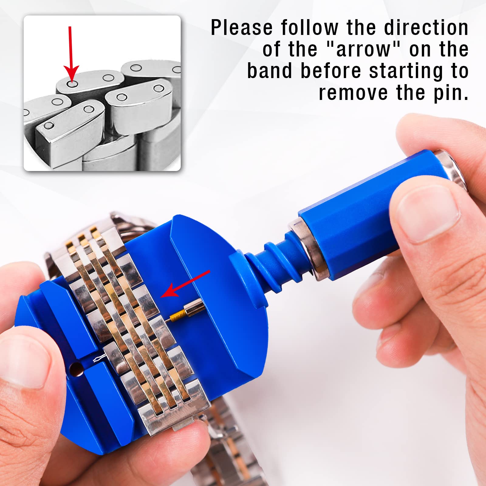 BYNIIUR Watch Link Removal Tool Kit - Adjust & Repair Bracelets for DIY Watch Sizing