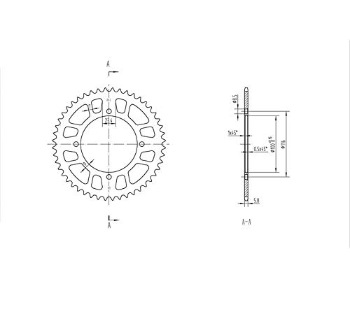 BikeMaster Rear Steel 48 Tooth Sprocket for Kawasaki KX100 (2001-2017) - Durable Motorcycle Replacement Part for Off-Road & Motocross Racing