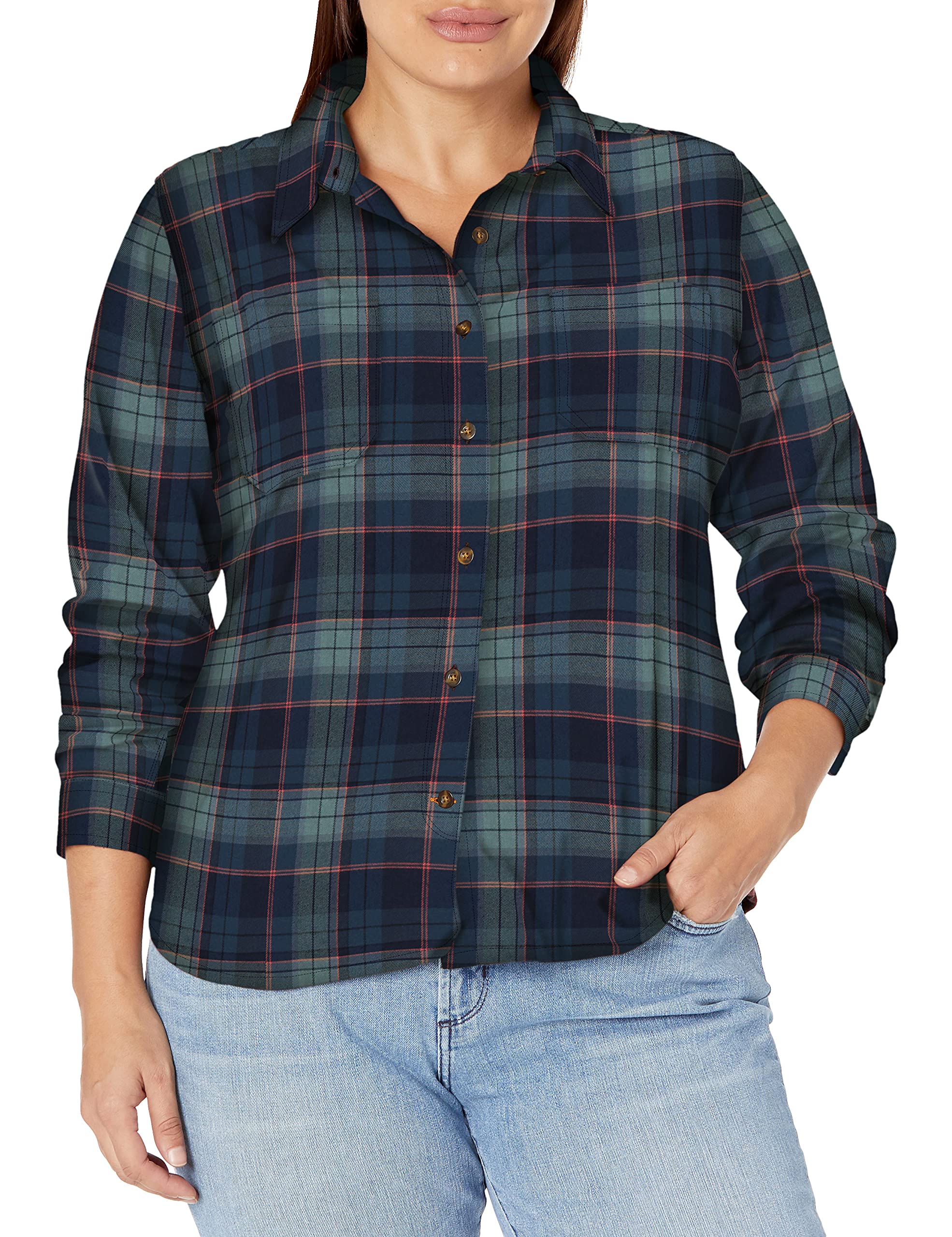 Carhartt Women's Rugged Flex Hamilton Flannel Shirt - Soft & Durable Workwear for Outdoor Activities, Hiking, and Casual Wear