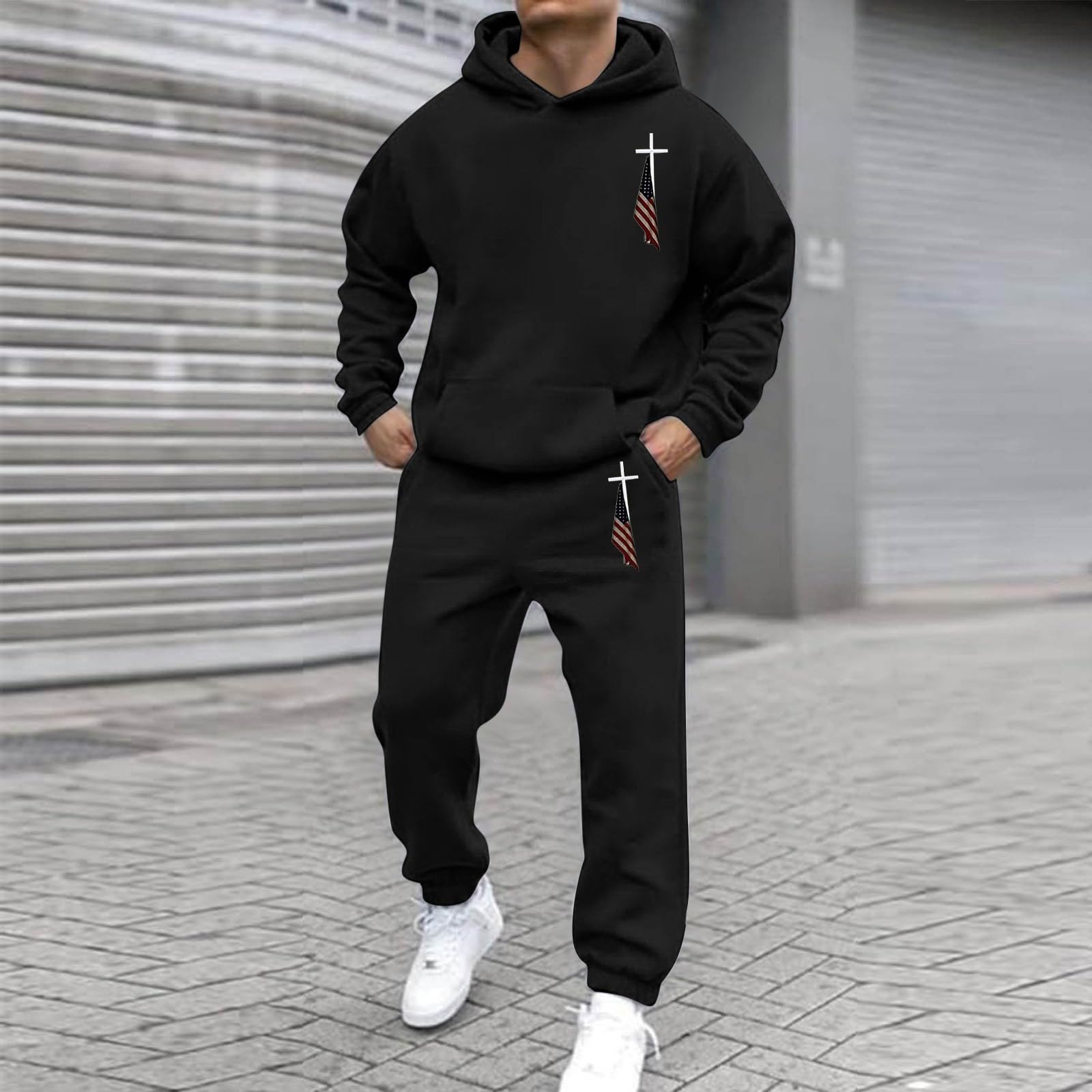 **Men's 2-Piece Jogger Sets - Soft Lounge Wear, Fall Sweatshirt & Sweatpants Outfits - Matching Sweatsuits for Casual, Gym & Travel**