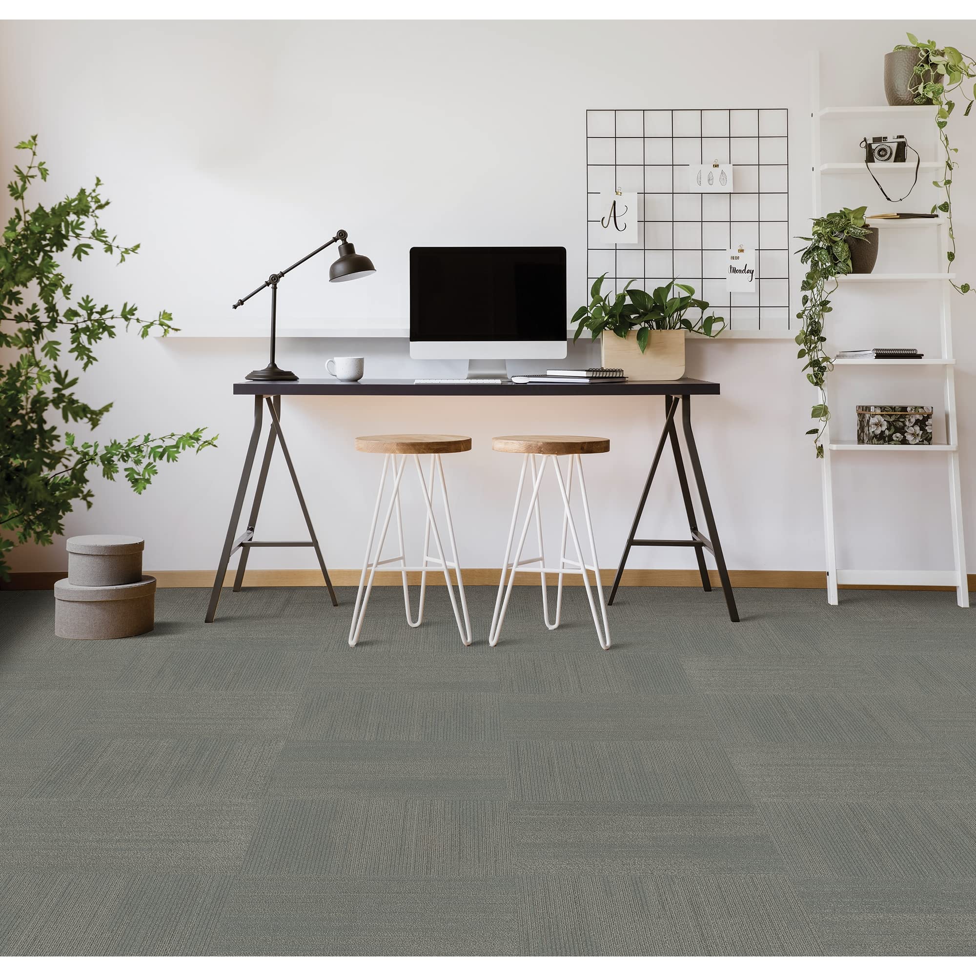 Mohawk Elite 24x24 Inch Berber Loop Pile Carpet Tiles - 0.1