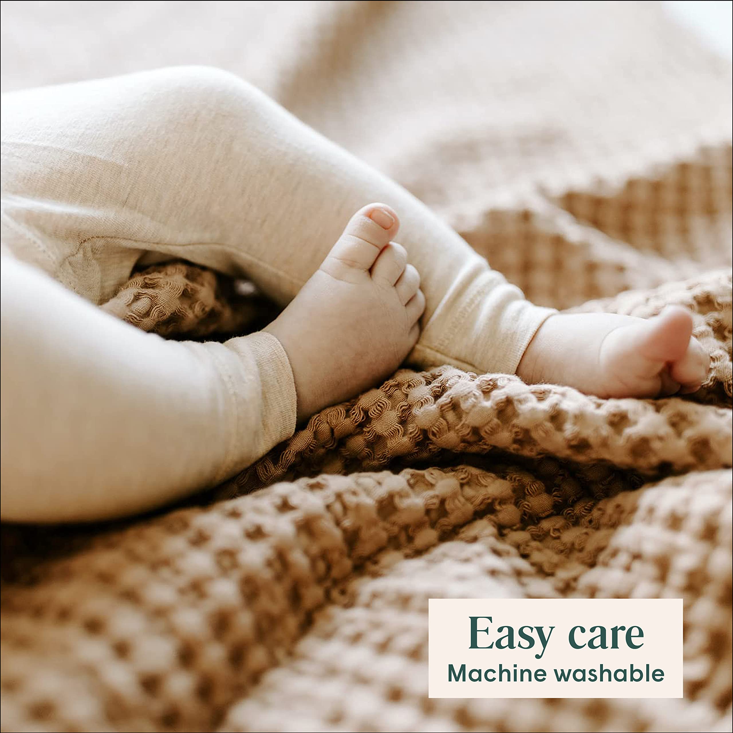 Simka Rose Waffle Baby Blanket - Ultra Soft & Breathable Cotton Swaddle Blanket for Newborns - Nursery, Stroller, Crib & Car Seat Cover - Gender Neutral Receiving Wrap for Baby Shower Gifts & Photo Props