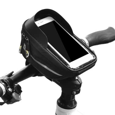 Waterproof Bicycle Phone Mount Bag - Top Tube Frame Bag with Touch Screen Phone Holder for Cycling - Bike Storage Pack for Tools & Essentials - Perfect for Road Biking, Mountain Biking & Commuting