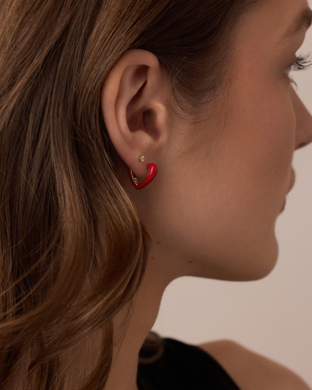 Amour Red Heart Huggies - Stylish and Comfortable Earrings for Women | Perfect for Valentine's Day, Anniversaries, and Romantic Gifts