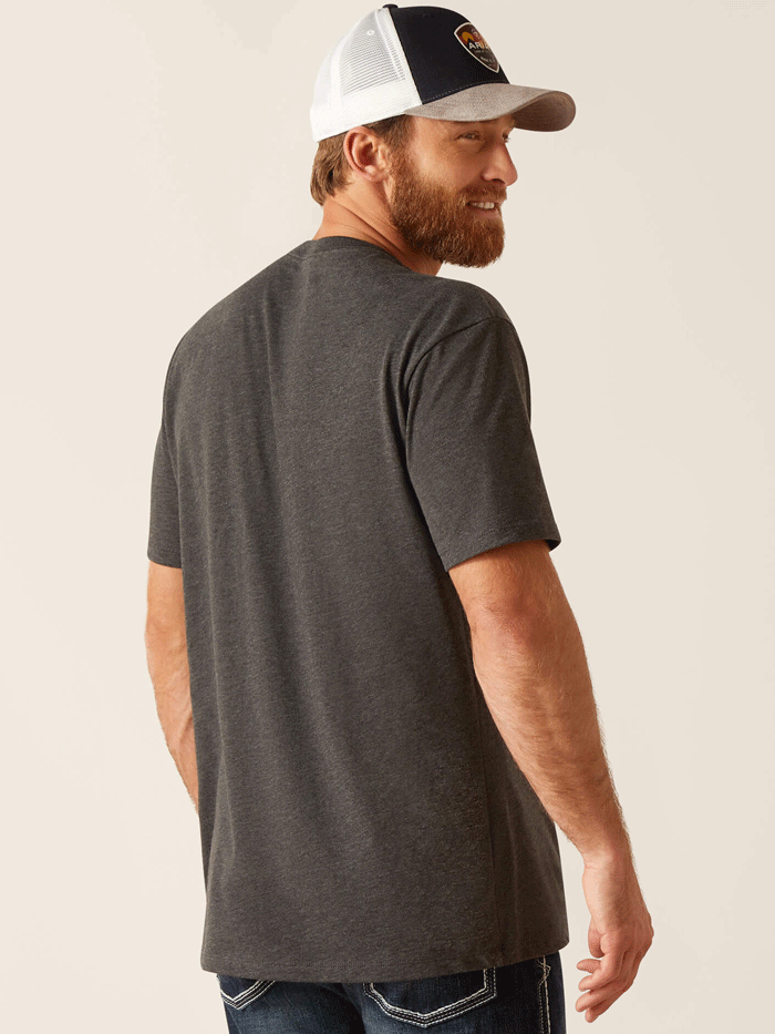 Ariat Men's License Plate Cowboy T-Shirt - Charcoal Heather Western Style Tee for Rodeo, Ranch Work & Casual Wear