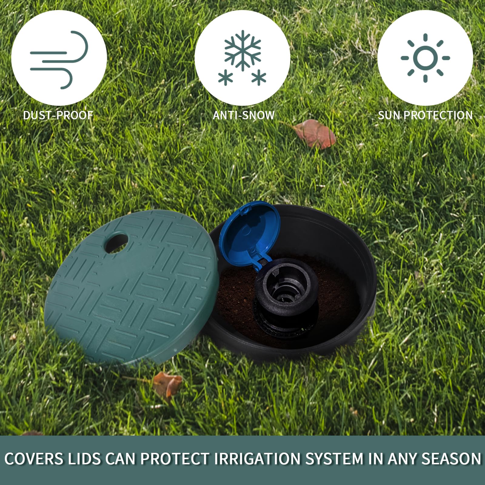 2 Pcs Sprinkler Valve Box Cover, 6 Inch Outdoor Irrigation Control Box Lid for Lawn & Garden Water System - Fits 5.5