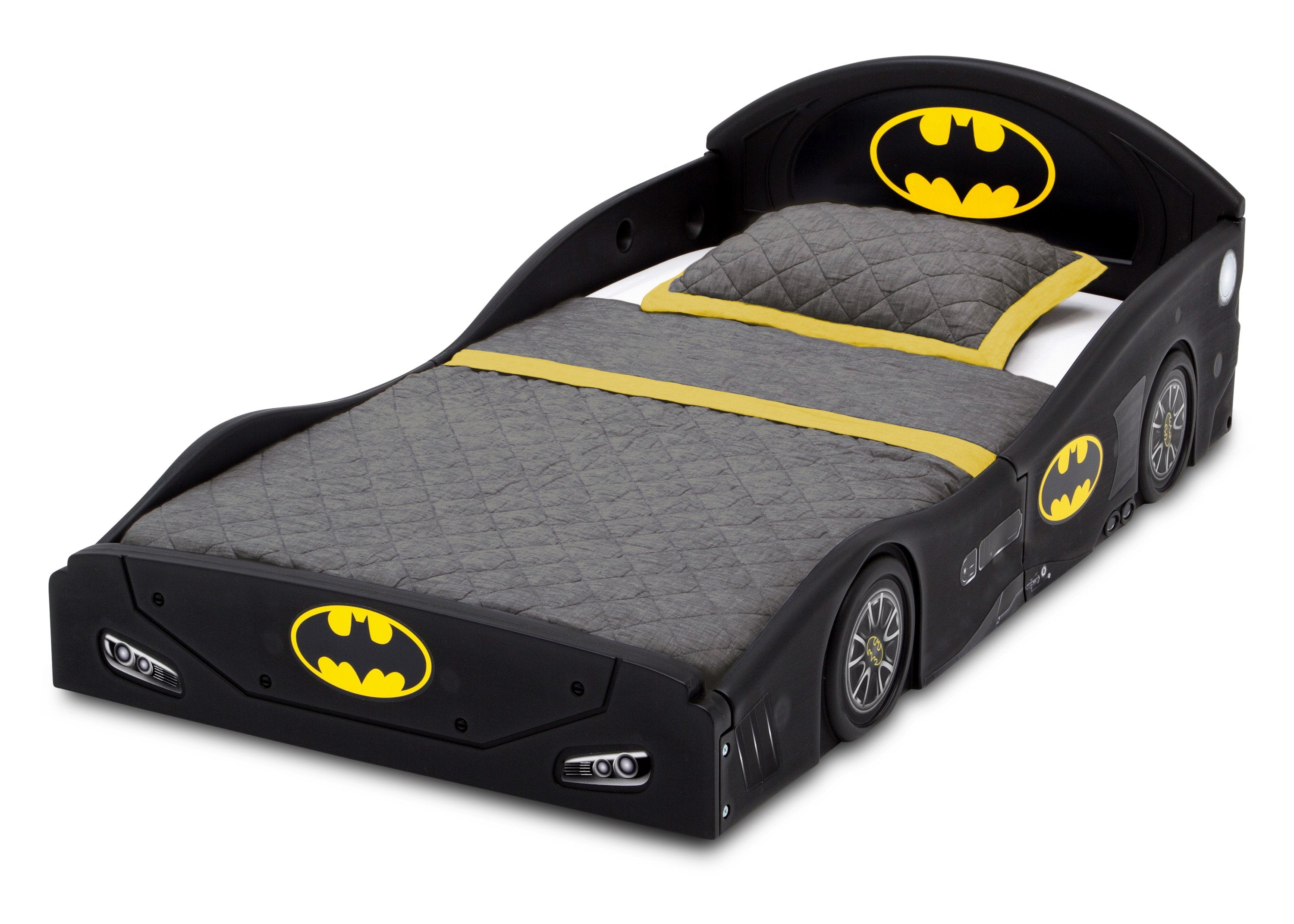 Batman Batmobile Toddler Bed - Plastic Sleep & Play Bed for Kids - Superhero Themed Nursery Furniture for Boys & Girls - Perfect for Bedrooms, Playrooms & Daycare Centers