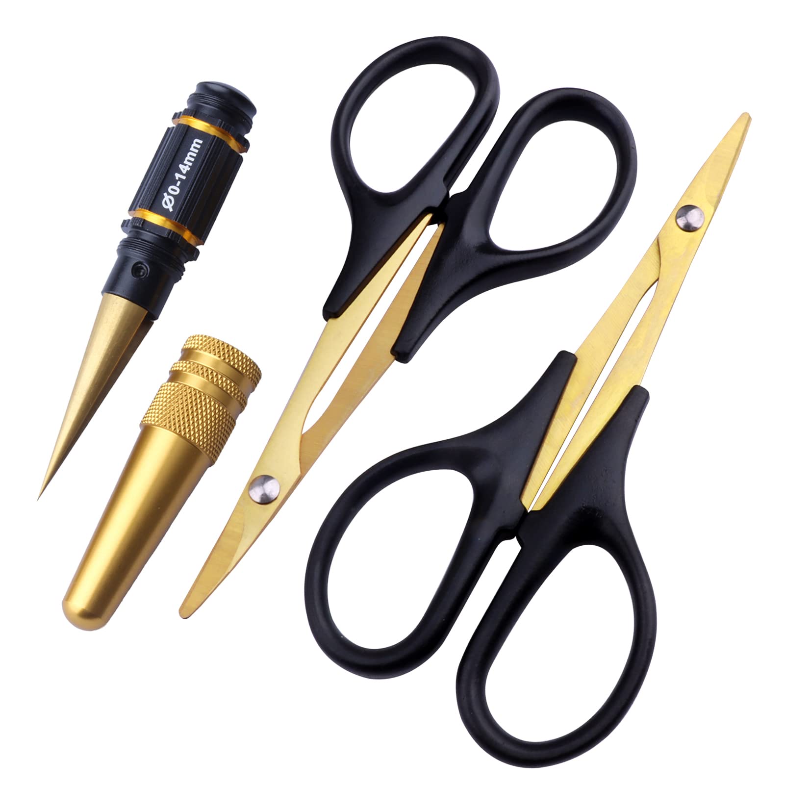 RC Body Reamer 0-14mm Hole Punch Tool Kit with Curved & Straight Scissors for Lexan Body Mounting - 3-Piece RC Car Accessory Set | Perfect for RC Drift Cars, Crawlers & Off-Road Vehicles