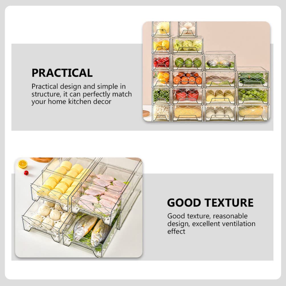 Cabilock 2-Piece Refrigerator Storage Box Set - BPA-Free Food Storage Containers with Egg Rack & Pet-Friendly Design | Perfect for Kitchen Organization, Fridge Drawer Storage & Desktop Pet Feeding
