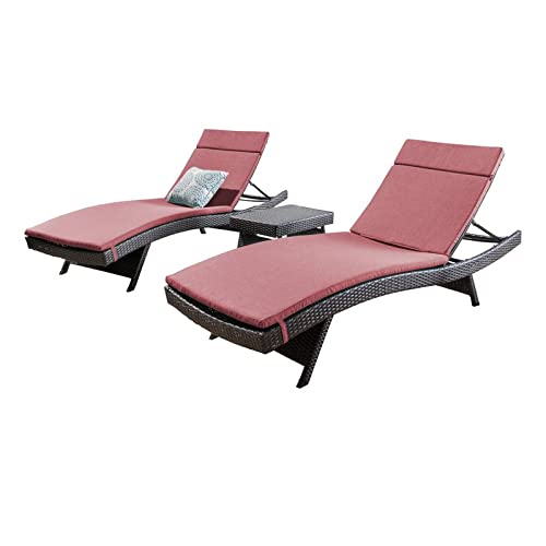 Noble House Salem 3-Piece Wicker Patio Set with Cushions for Outdoor Relaxation