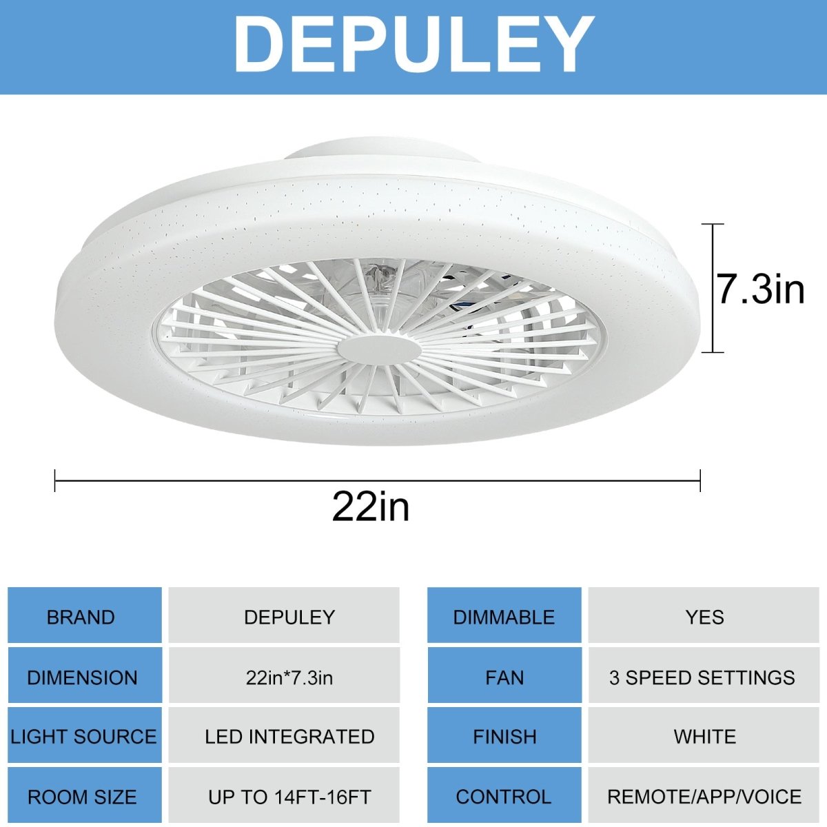 DLLT Smart Bladeless Ceiling Fan with RGB LED Lights - Low Profile Flush Mount Fan with 3 Wind Speeds, Remote Control for Bedroom, Living Room, Kids Room | Perfect for Home Decor, Ambient Lighting & Air Circulation