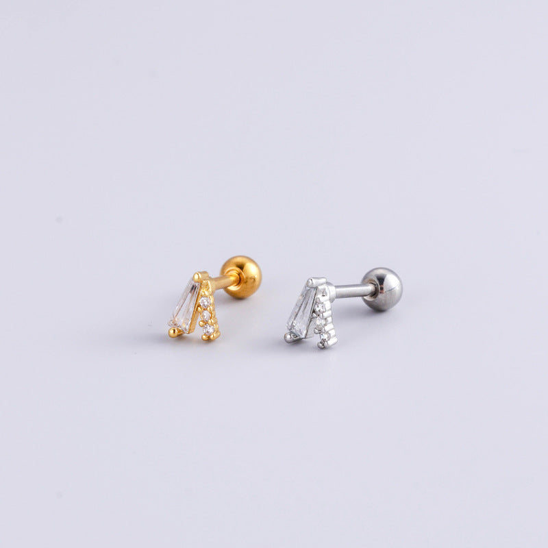 16G Surgical Steel Cartilage Earrings - Crown & Heart Studs with Ball Back for Women | Hypoallergenic Body Jewelry for Pierced Ears | Perfect for Daily Wear, Parties & Gifts