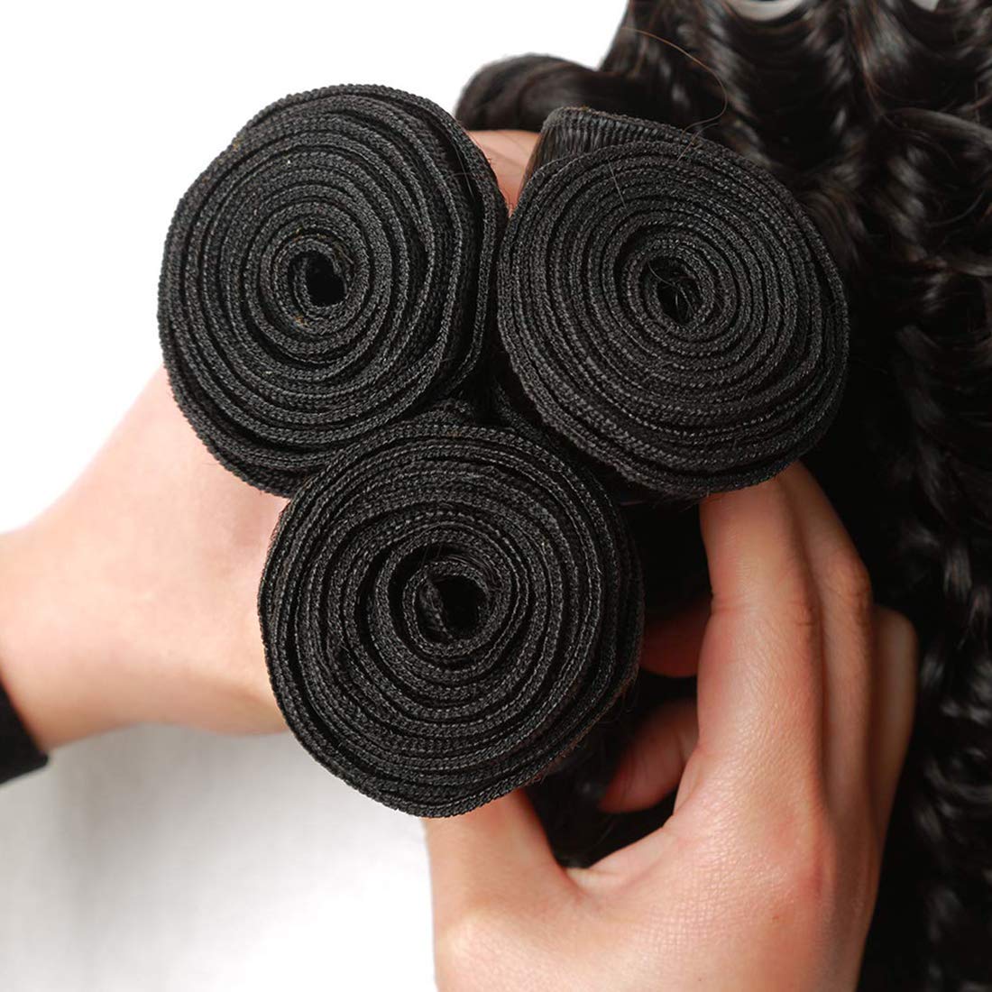Brazilian Virgin Human Hair Extensions - 3 Bundles Deep Wave 22 24 26 Inch Unprocessed Weave Bundles 100% Natural Black Hair Can Be Dyed & Bleached | Perfect for Daily Styling, Special Occasions & Salon Use
